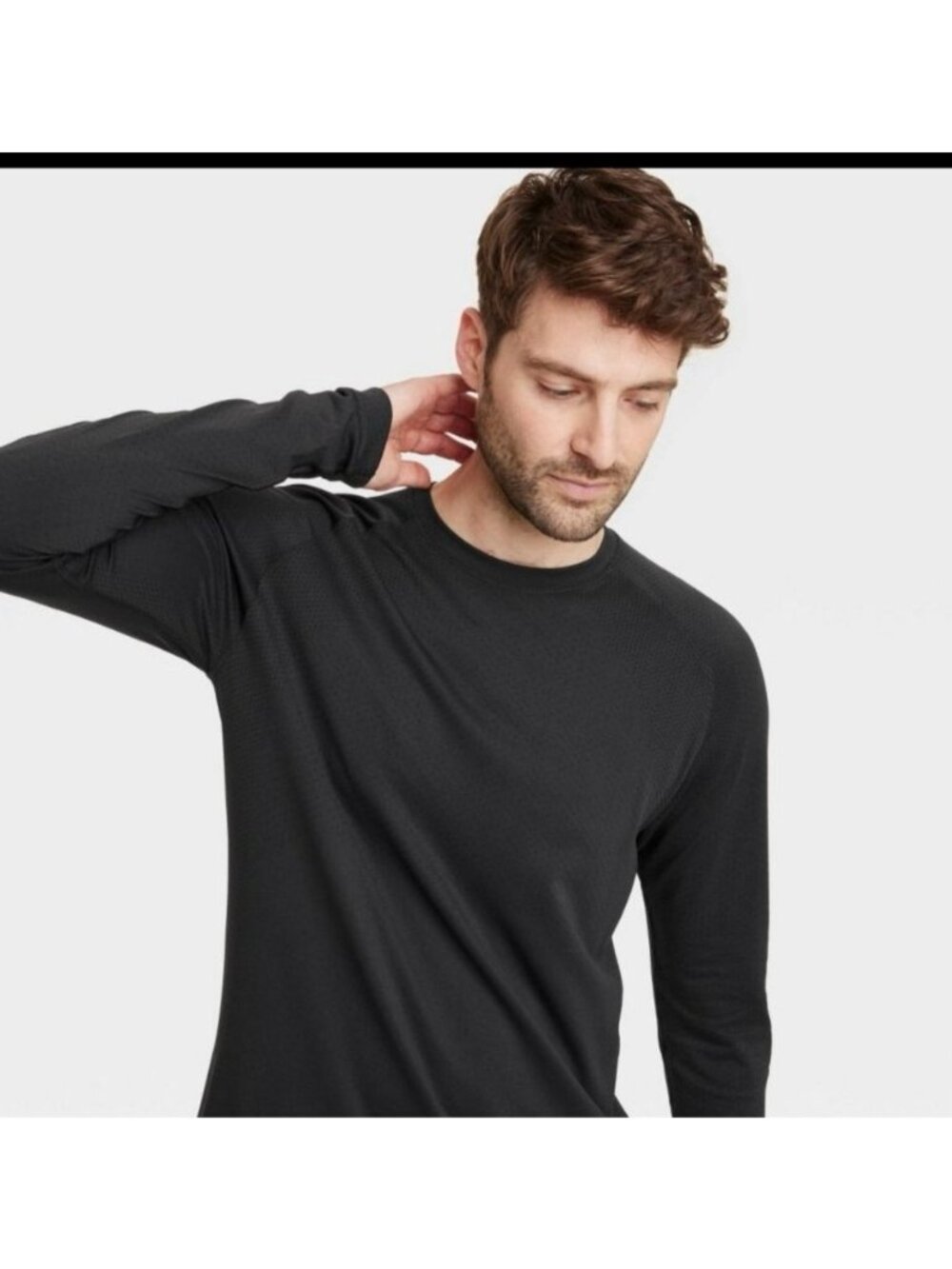 All In Motion Mens XXL Black Long-Sleeve Performance Shirt Moisture-Wicking